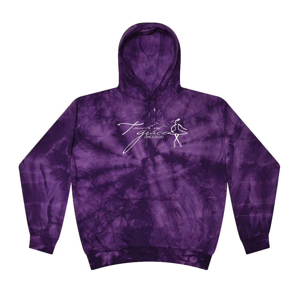 Touch of Grace - Embroidered Tie-Dyed Hooded Sweatshirt- Adult/Youth