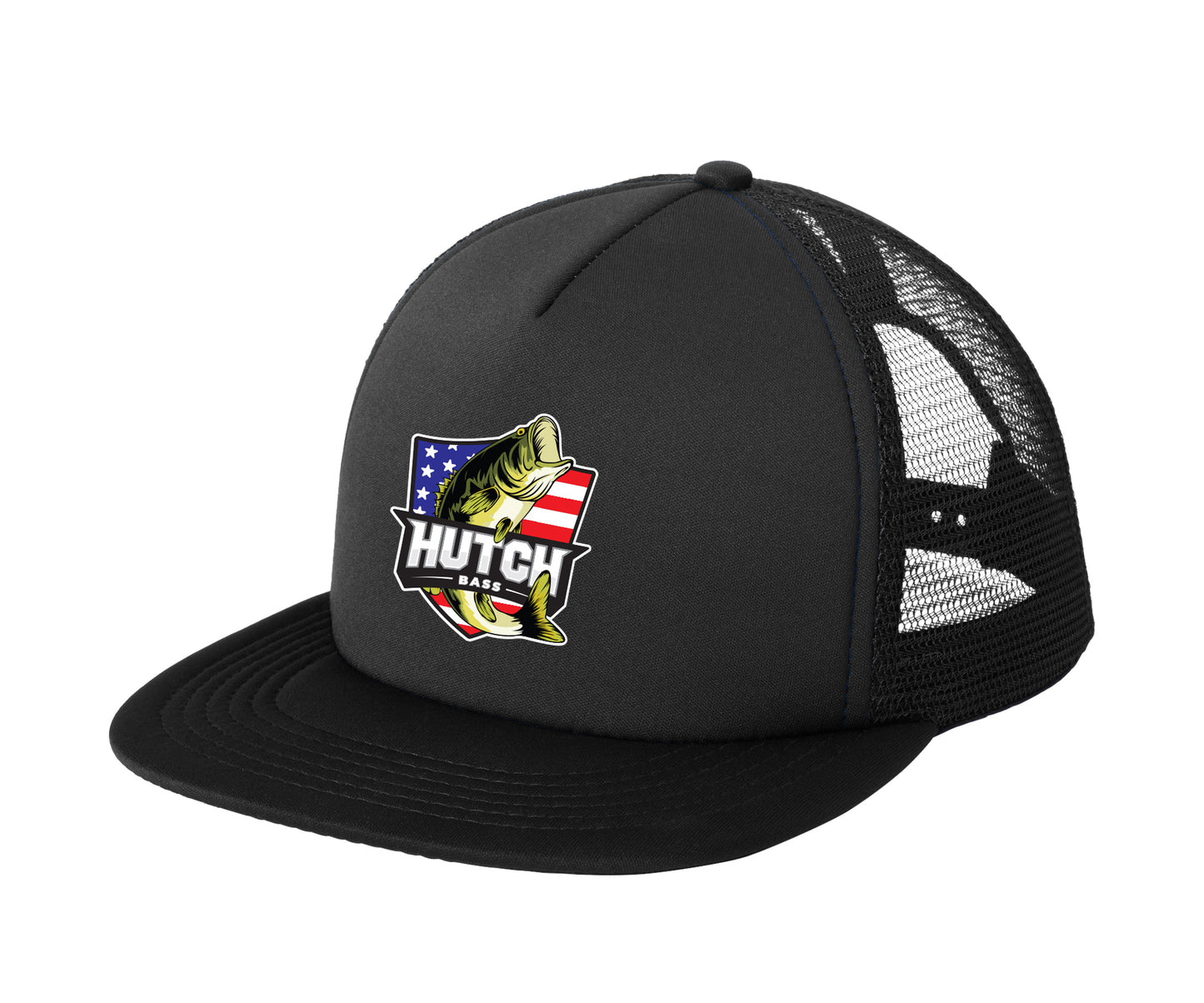 Hutch Bass - Flat Bill Snapback Trucker Cap - OSFM