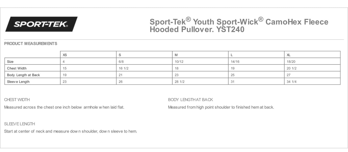 HHA - Printed Sport-Wick® CamoHex Fleece Hoodie - Adult/Youth