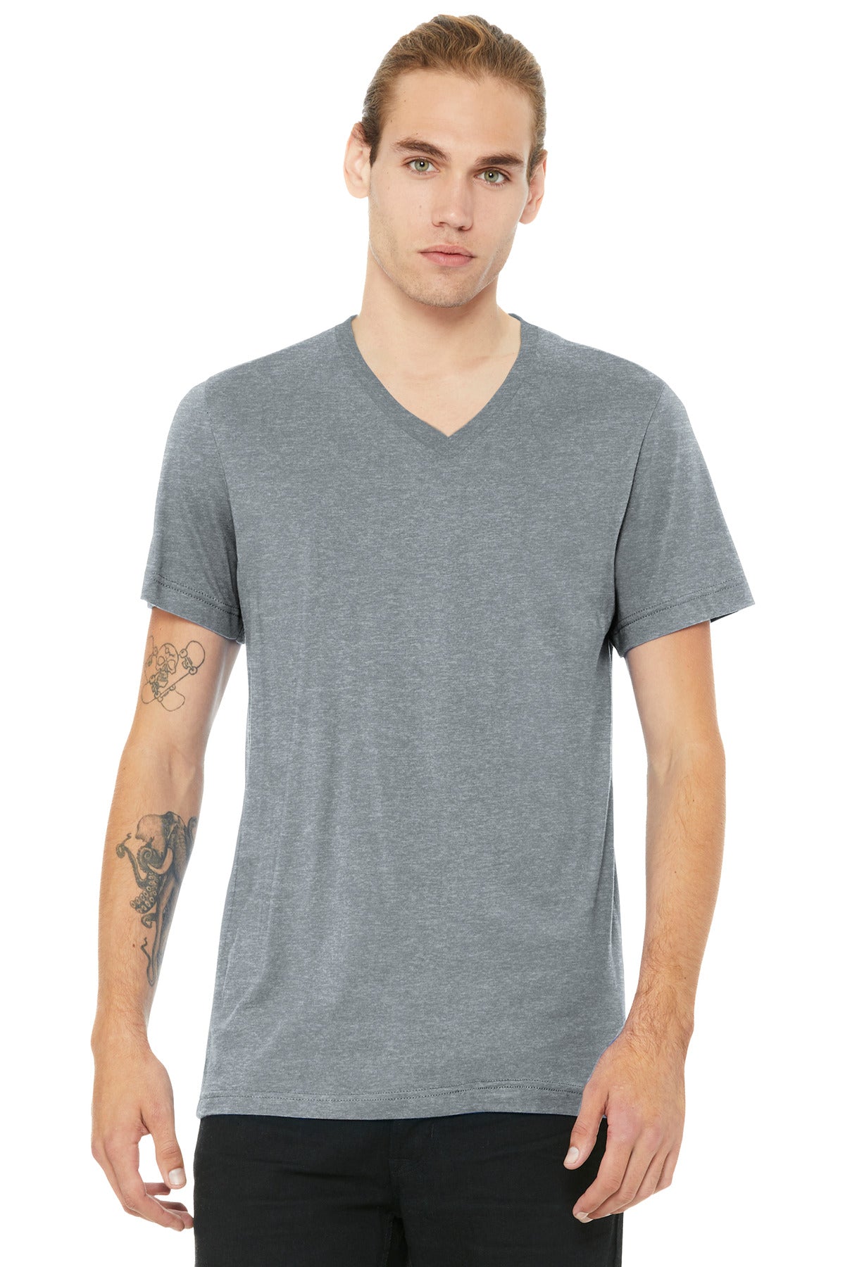 Unisex Heather CVC V-Neck Tee