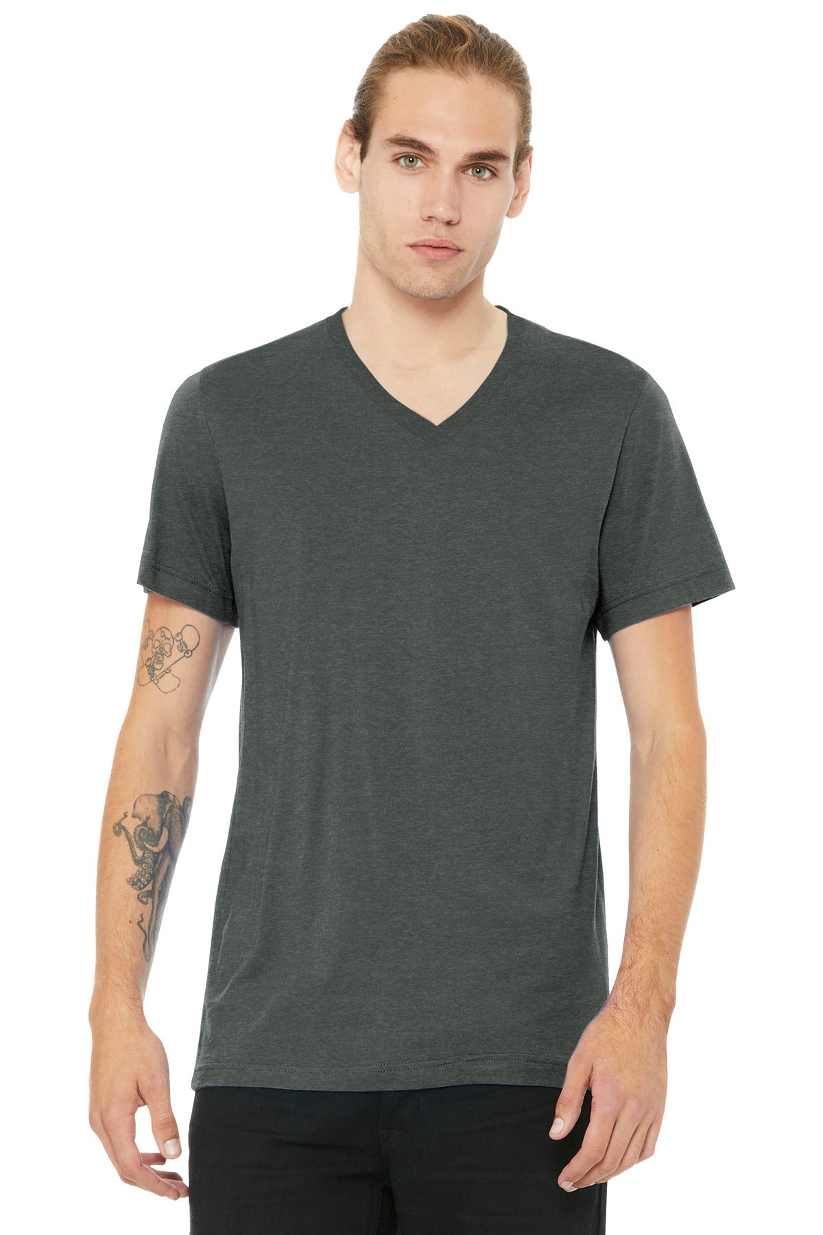 Unisex Heather CVC V-Neck Tee