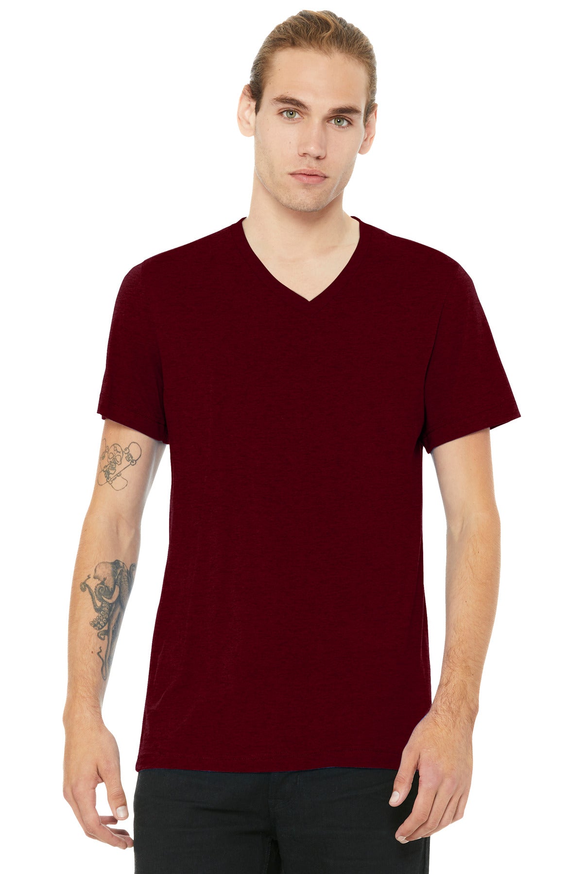 Unisex Heather CVC V-Neck Tee