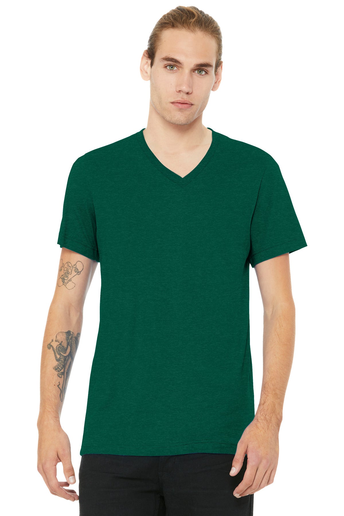 Unisex Heather CVC V-Neck Tee