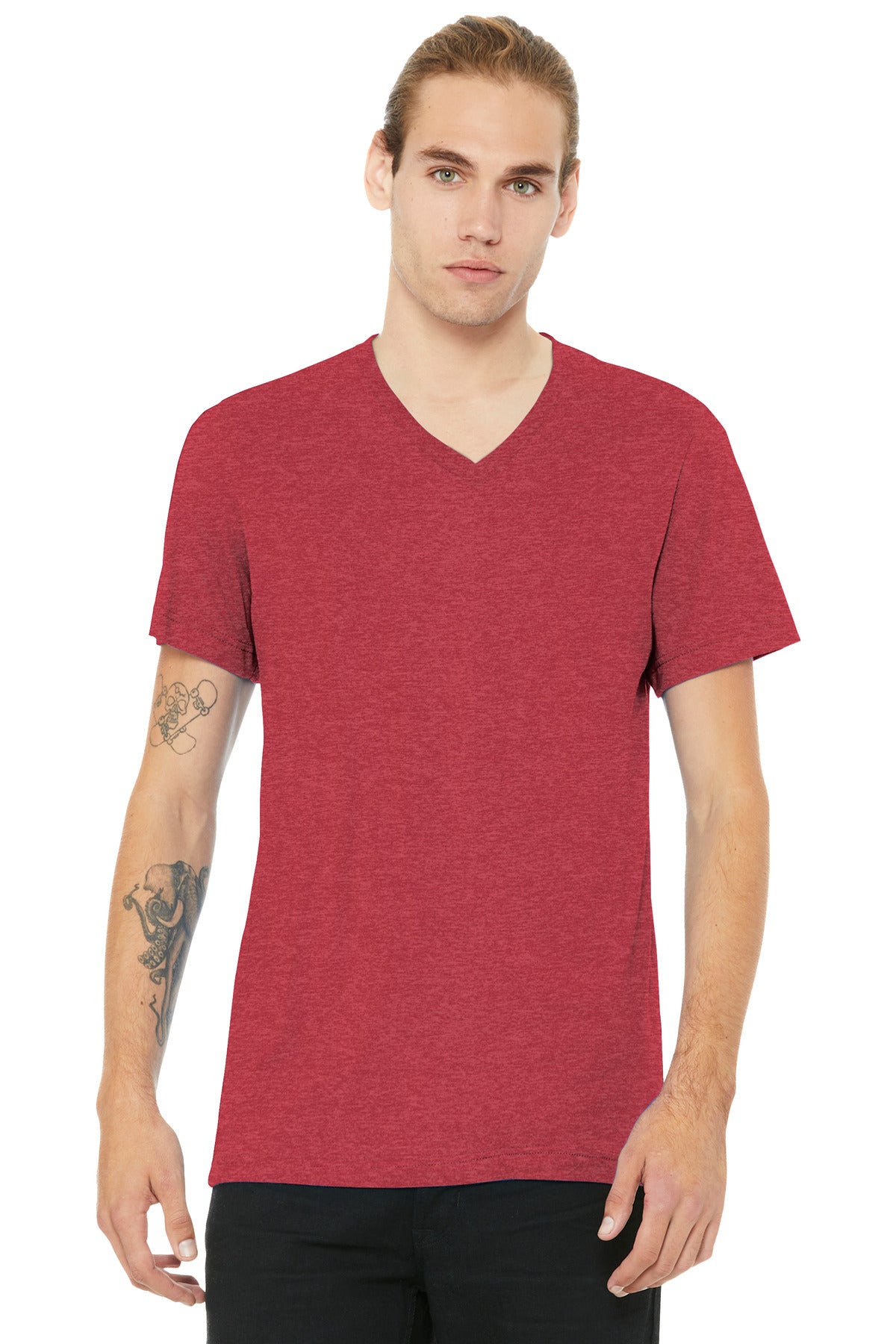 Unisex Heather CVC V-Neck Tee