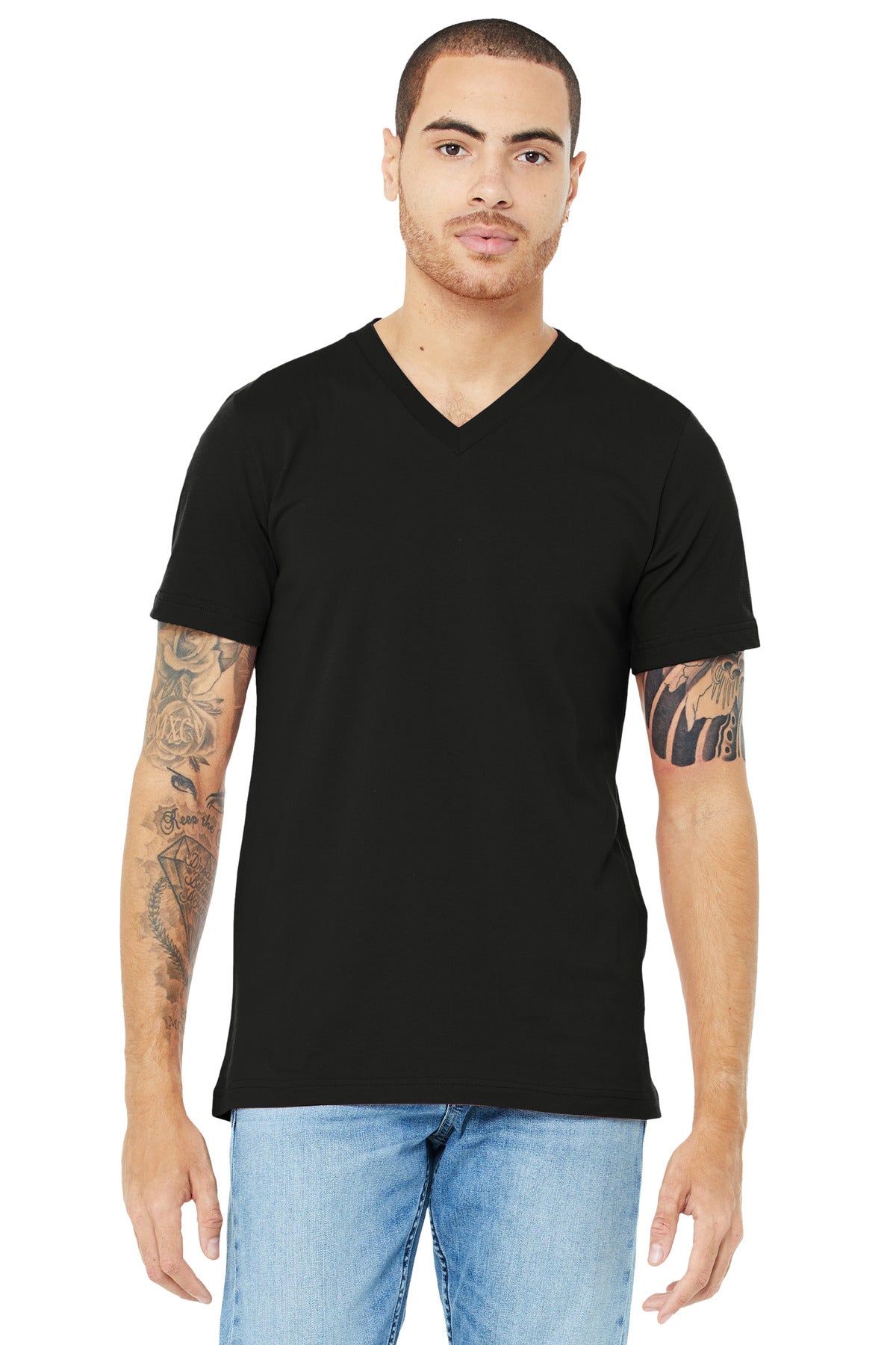 Unisex Jersey Short Sleeve V-Neck Tee