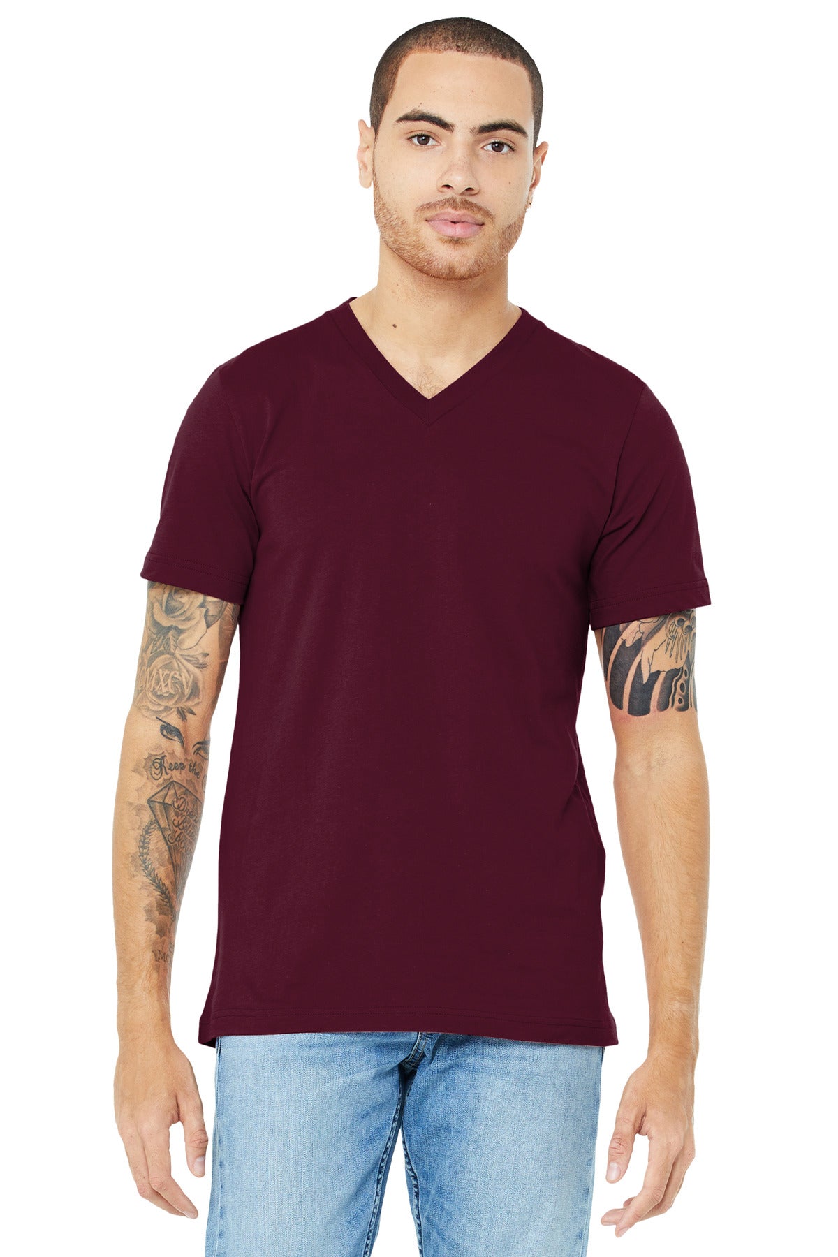 Unisex Jersey Short Sleeve V-Neck Tee