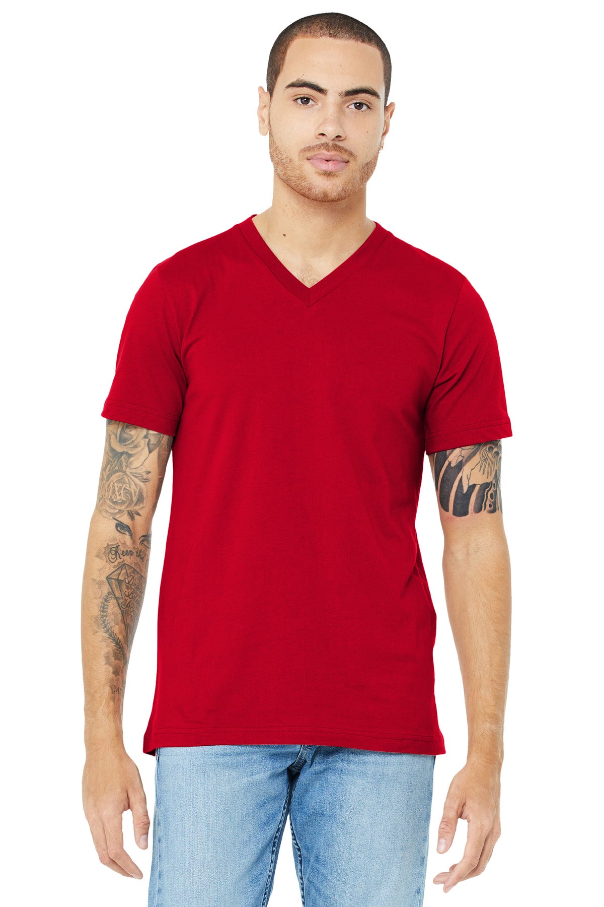 Unisex Jersey Short Sleeve V-Neck Tee