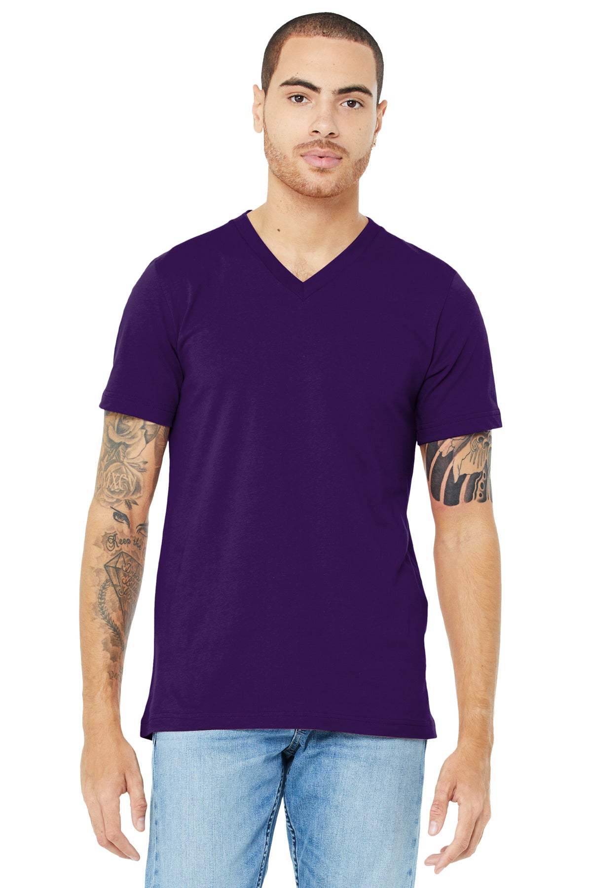 Unisex Jersey Short Sleeve V-Neck Tee