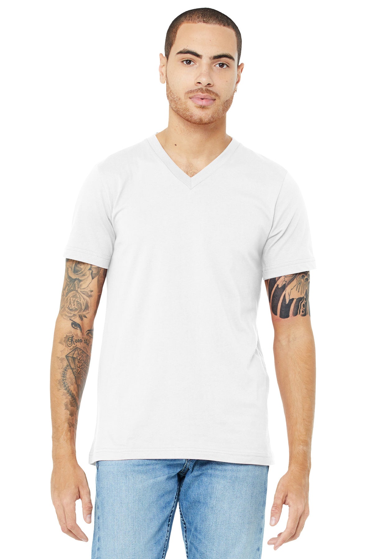 Unisex Jersey Short Sleeve V-Neck Tee