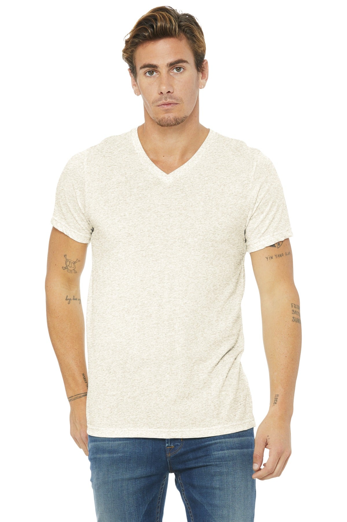 Unisex Triblend Short Sleeve V-Neck Te
