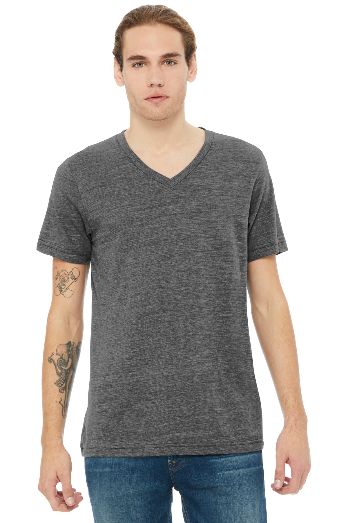 Unisex Textured Jersey V-Neck Tee