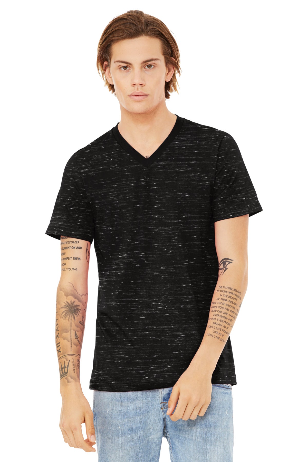 Unisex Textured Jersey V-Neck Tee