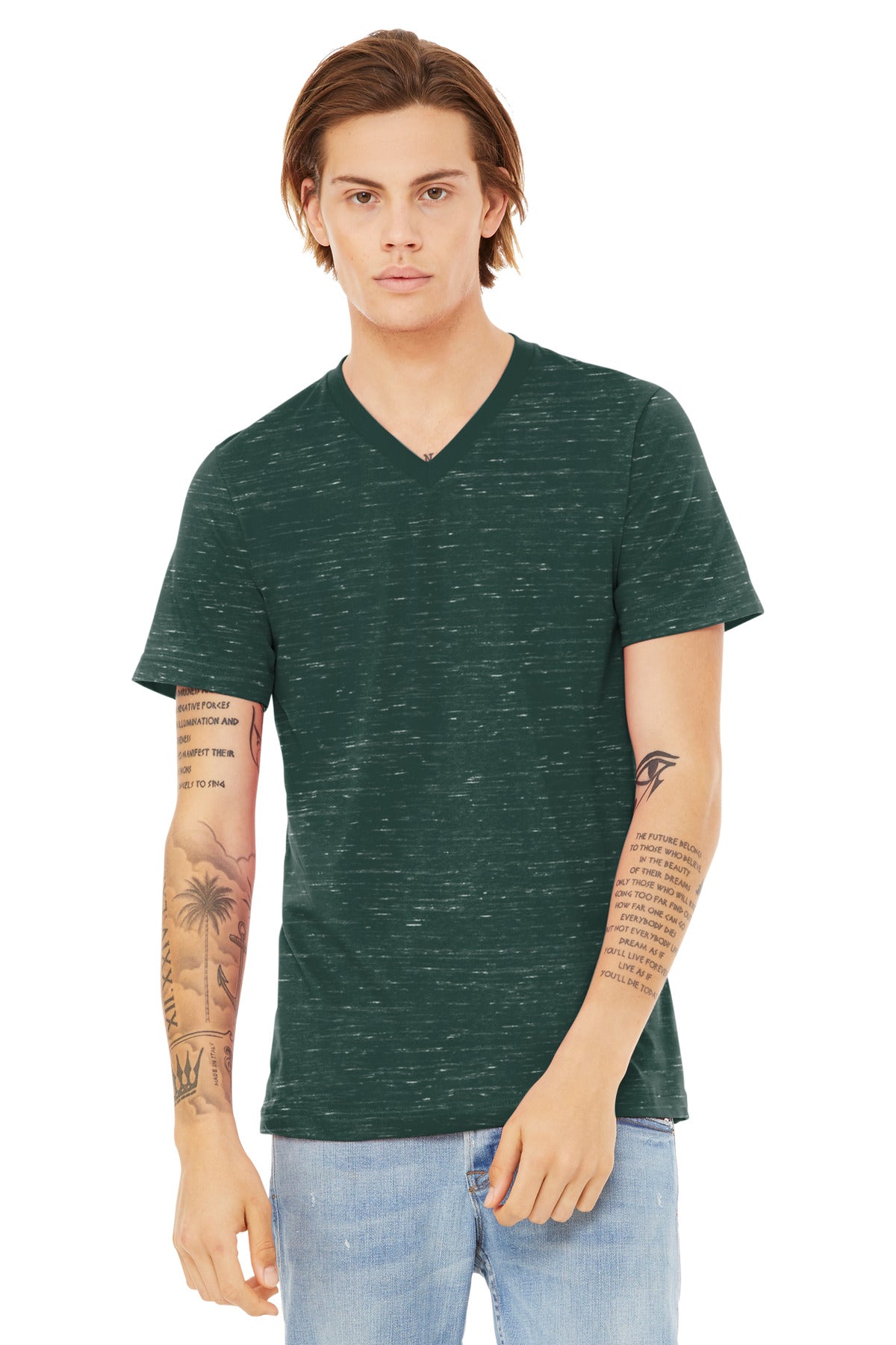 Unisex Textured Jersey V-Neck Tee