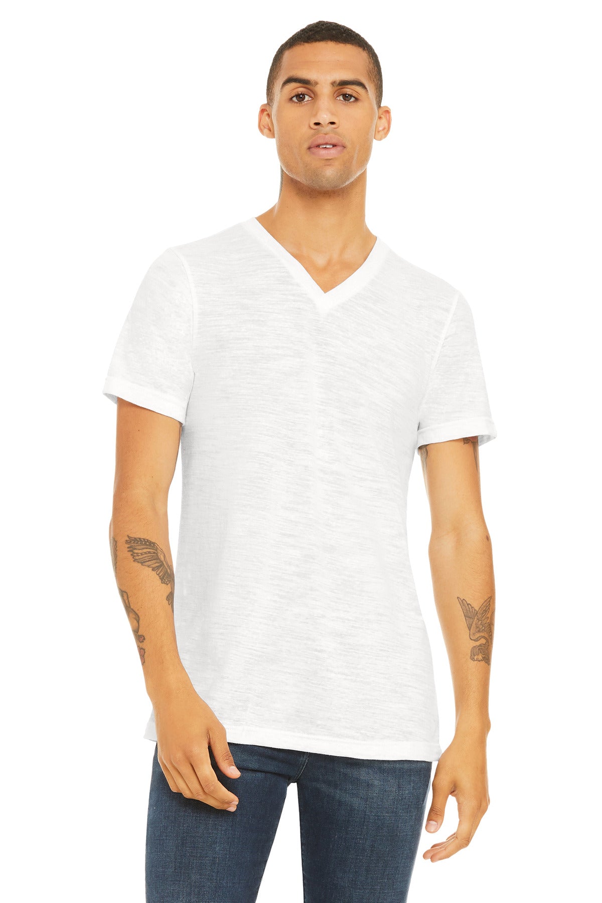 Unisex Textured Jersey V-Neck Tee