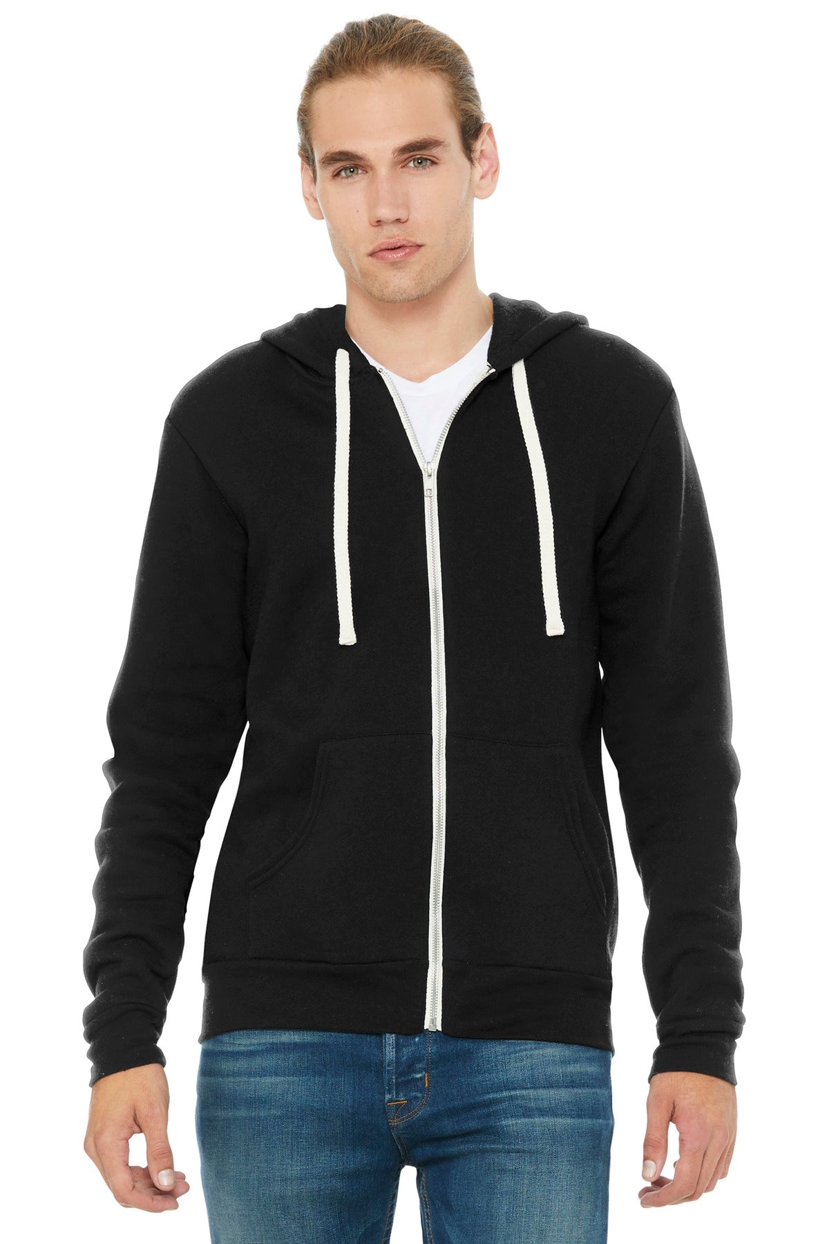 Unisex Triblend Sponge Fleece Full-Zip Hoodie