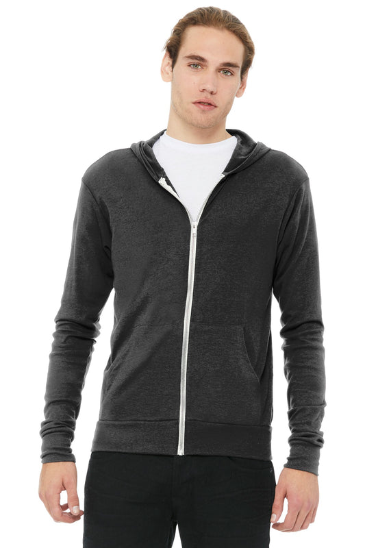 Unisex Triblend Full-Zip Lightweight Hoodie