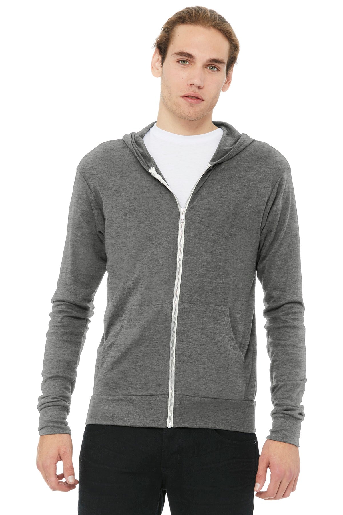 Unisex Triblend Full-Zip Lightweight Hoodie