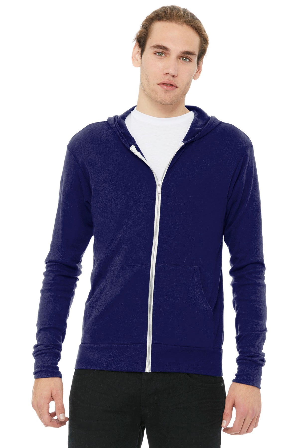 Unisex Triblend Full-Zip Lightweight Hoodie