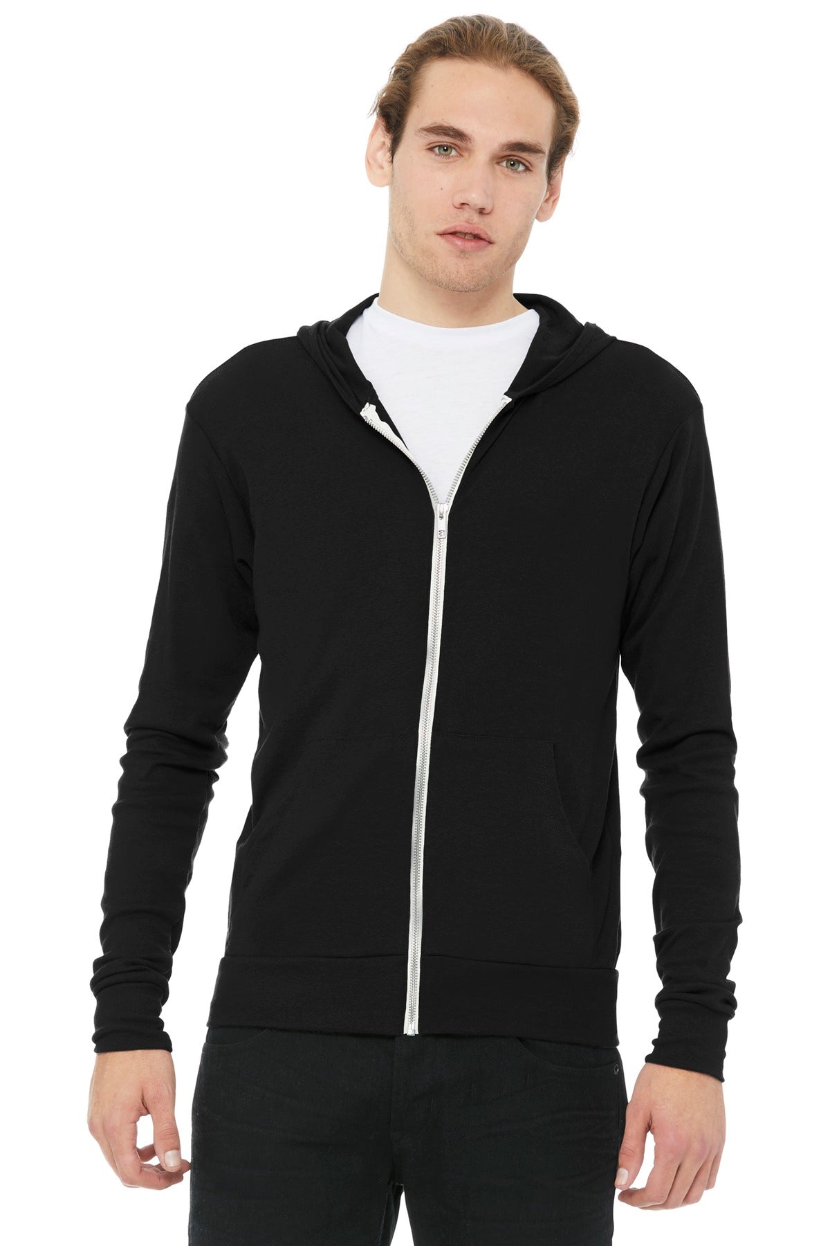 Unisex Triblend Full-Zip Lightweight Hoodie