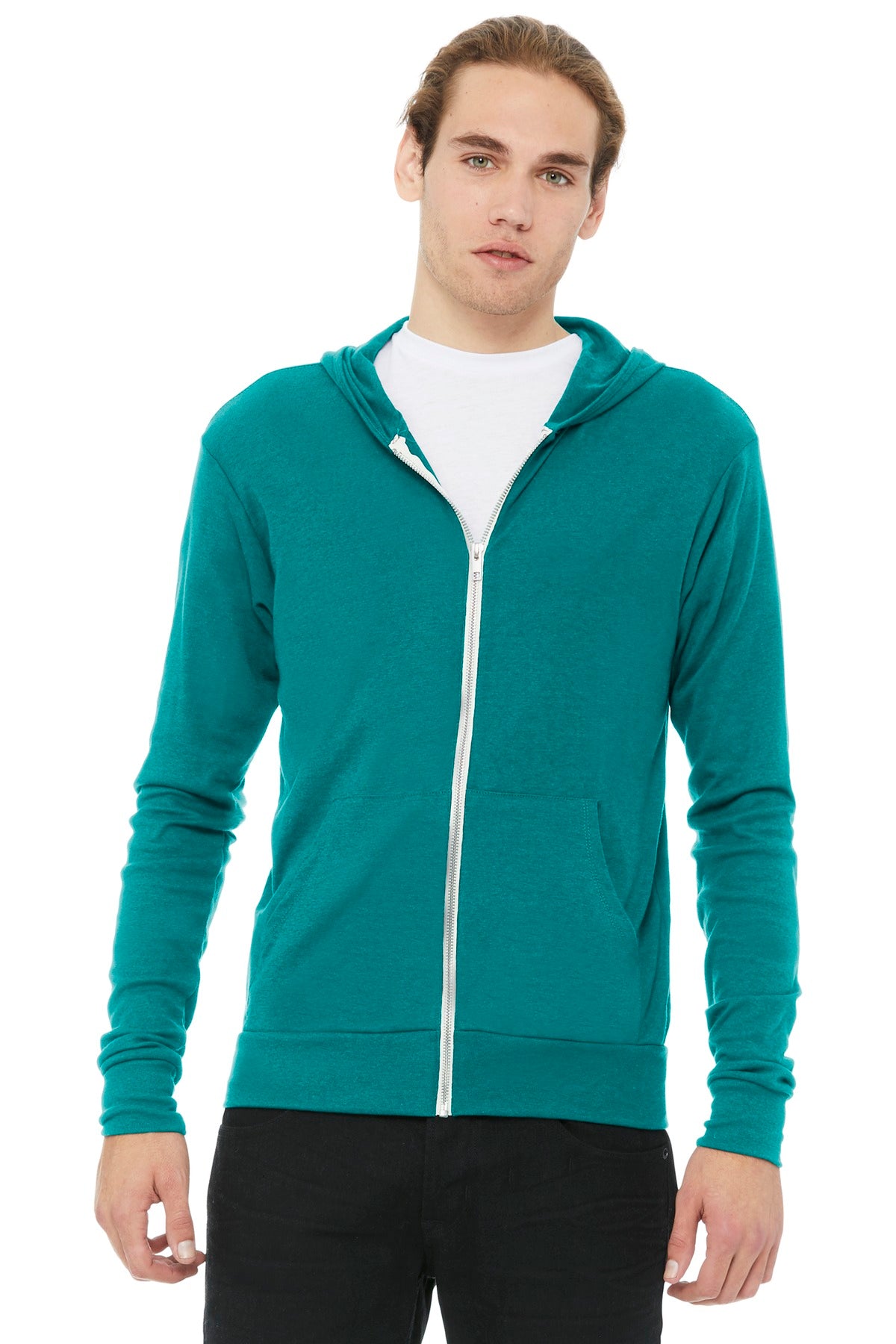 Unisex Triblend Full-Zip Lightweight Hoodie
