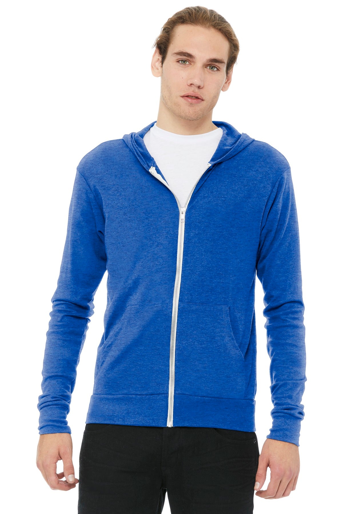 Unisex Triblend Full-Zip Lightweight Hoodie