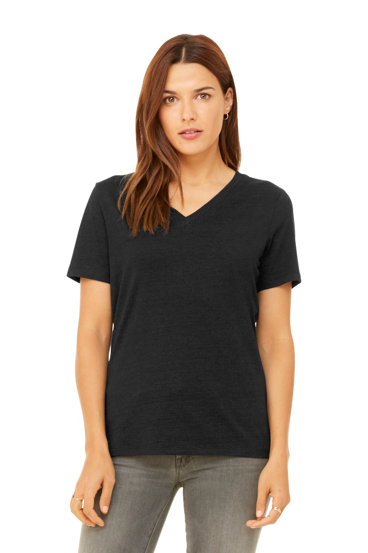 Women's Relaxed Heather CVC V-Neck Tee