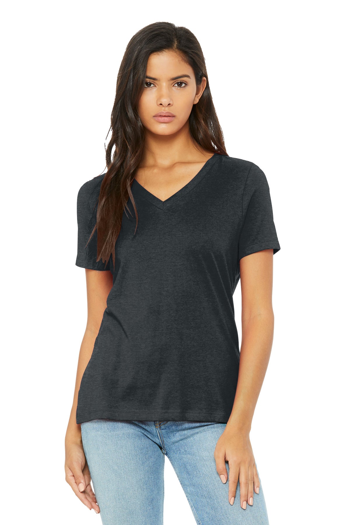 Women's Relaxed Heather CVC V-Neck Tee