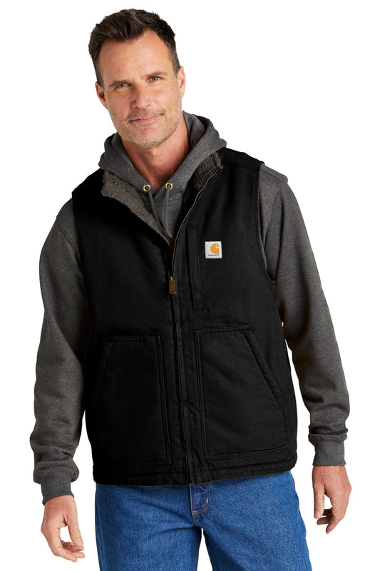 Sherpa-Lined Mock Neck Vest
