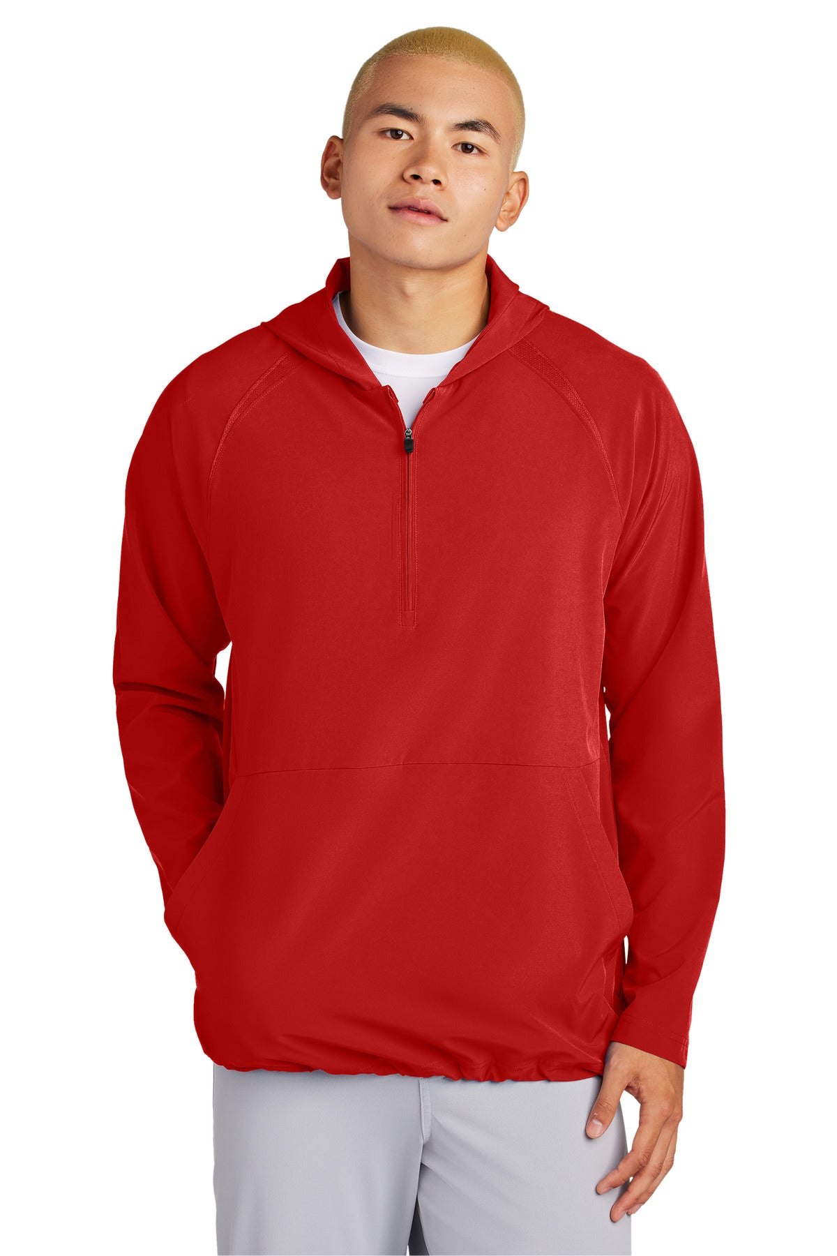 Repeat 1/2-Zip Long Sleeve Hooded Jacket