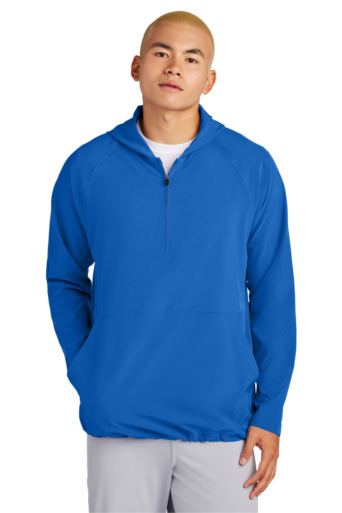 Repeat 1/2-Zip Long Sleeve Hooded Jacket