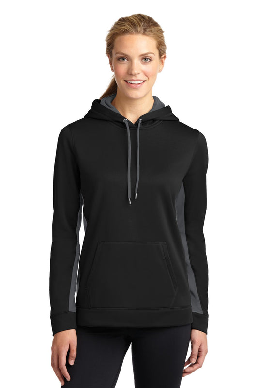 Ladies Sport-Wick® Fleece Colorblock Hooded Pullover