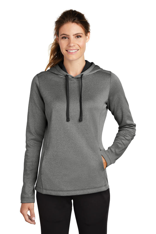 Ladies PosiCharge ® Sport-Wick ® Heather Fleece Hooded Pullover