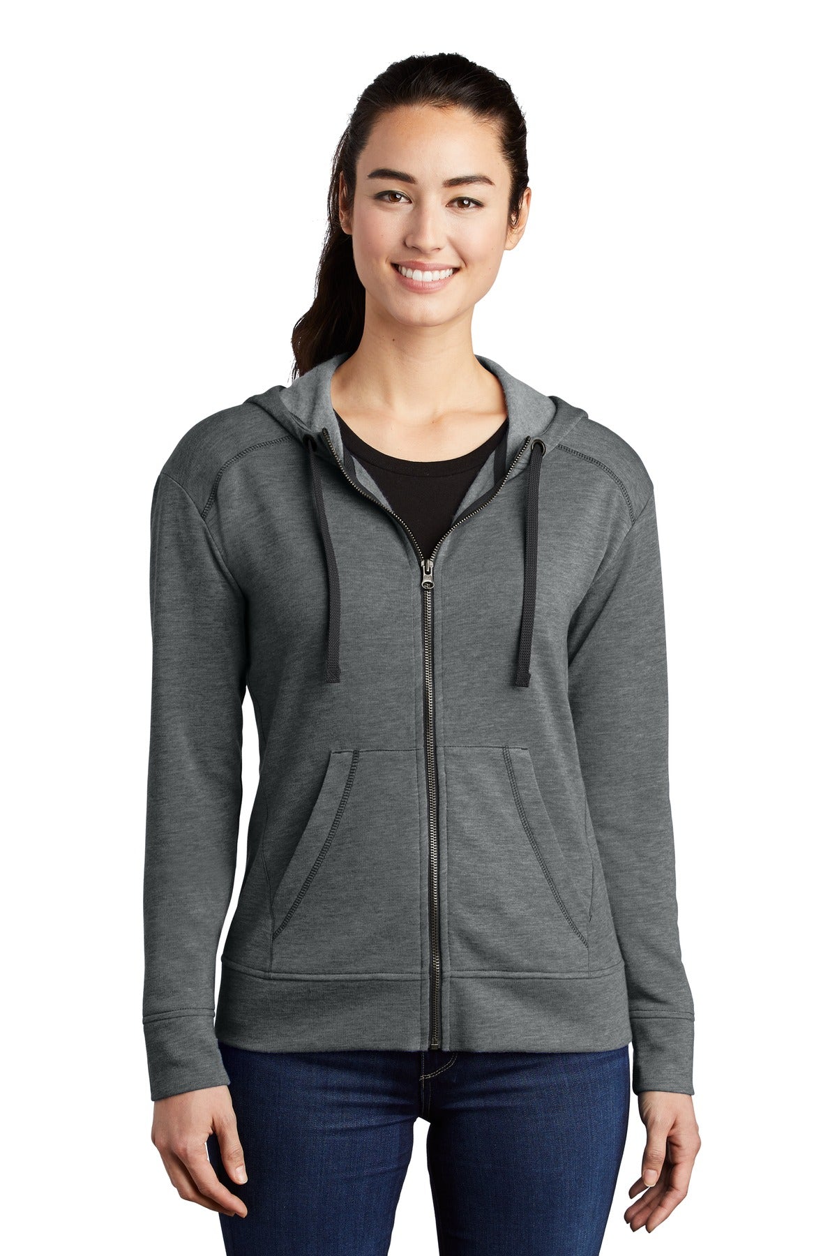 Ladies PosiCharge ® Tri-Blend Wicking Fleece Full-Zip Hooded Jacket