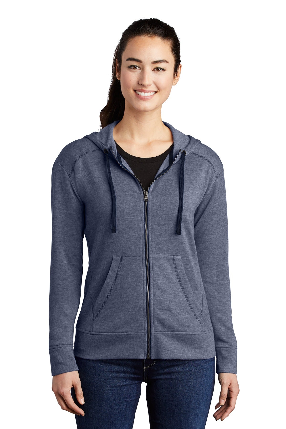 Ladies PosiCharge ® Tri-Blend Wicking Fleece Full-Zip Hooded Jacket