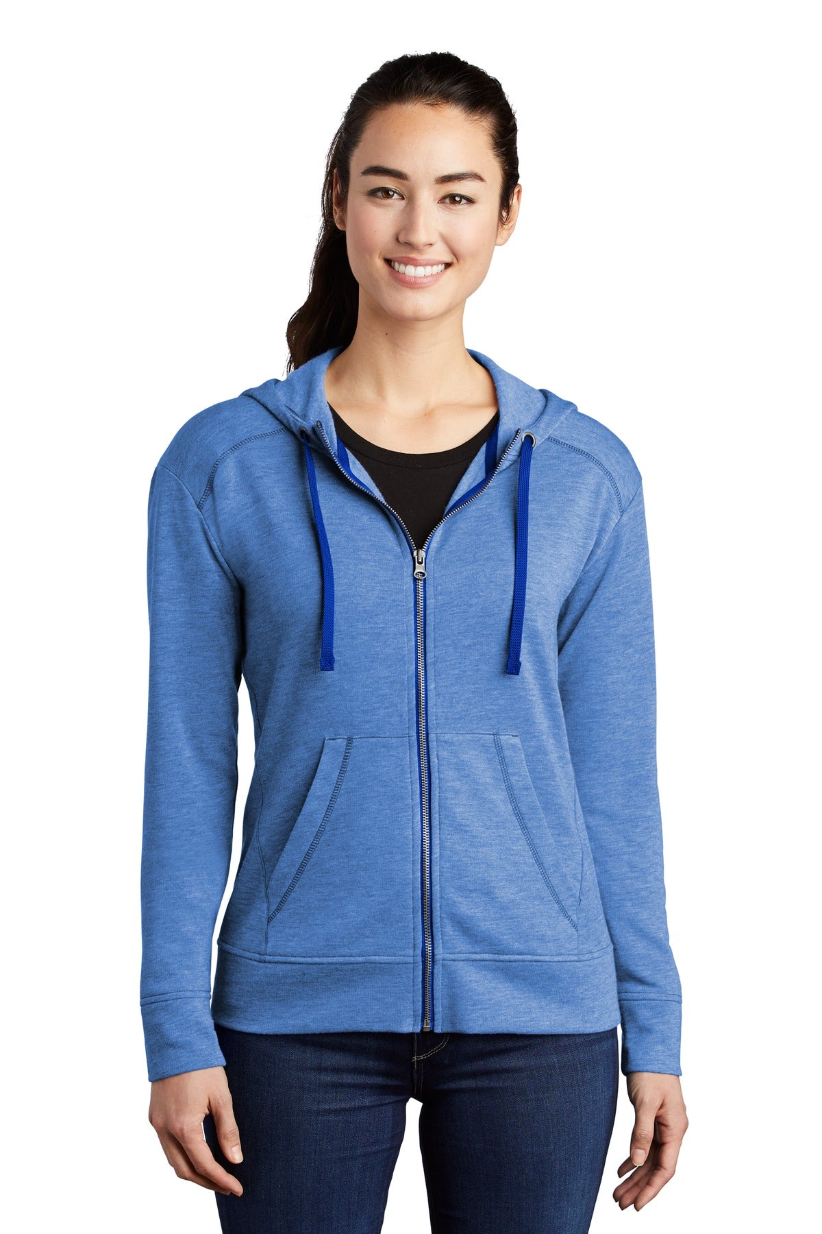 Ladies PosiCharge ® Tri-Blend Wicking Fleece Full-Zip Hooded Jacket