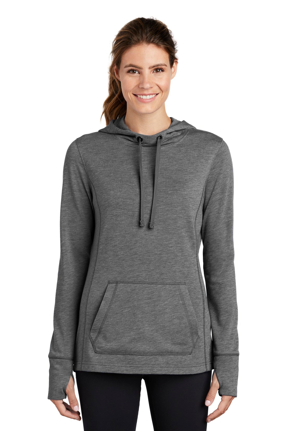 Ladies PosiCharge ® Tri-Blend Wicking Fleece Hooded Pullover