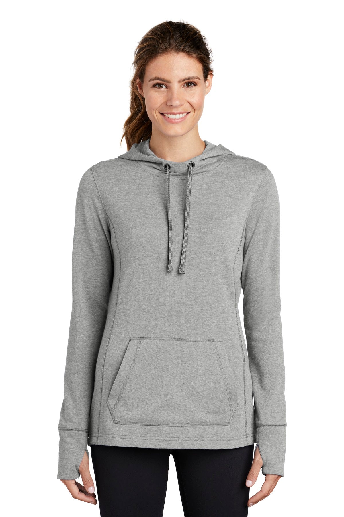 Ladies PosiCharge ® Tri-Blend Wicking Fleece Hooded Pullover