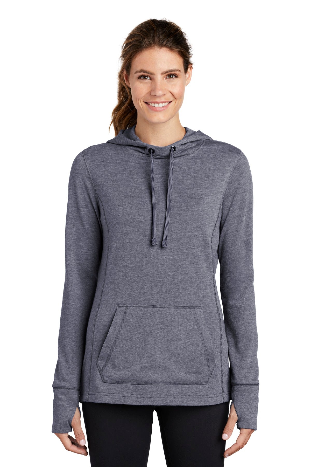 Ladies PosiCharge ® Tri-Blend Wicking Fleece Hooded Pullover