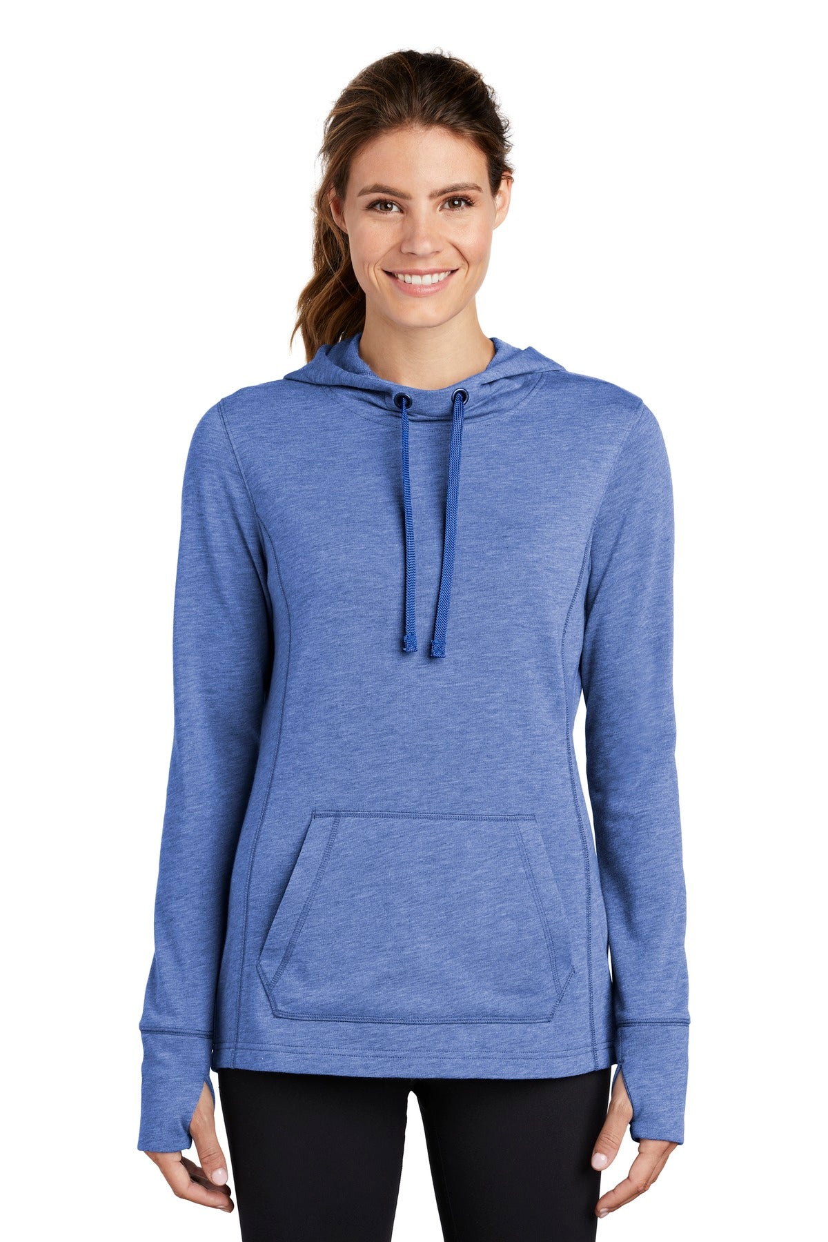 Ladies PosiCharge ® Tri-Blend Wicking Fleece Hooded Pullover