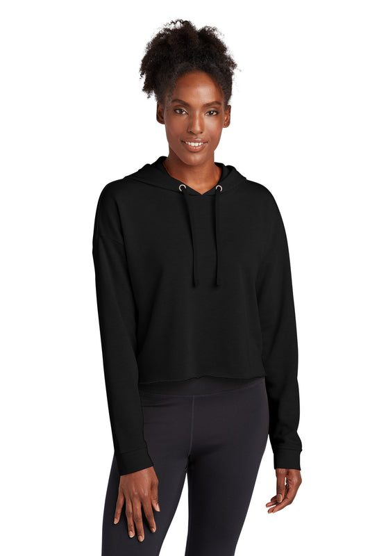 Ladies PosiCharge ® Tri-Blend Wicking Fleece Crop Hooded Pullover