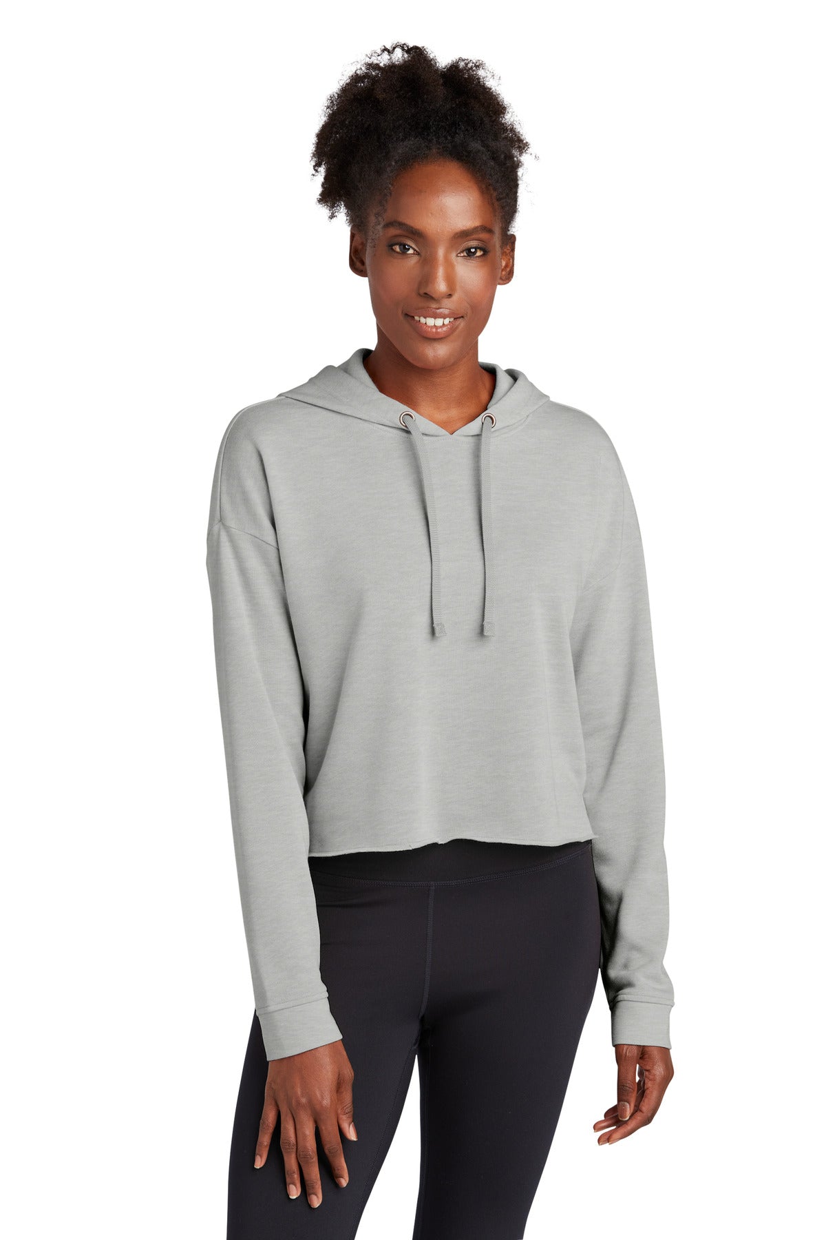 Ladies PosiCharge ® Tri-Blend Wicking Fleece Crop Hooded Pullover