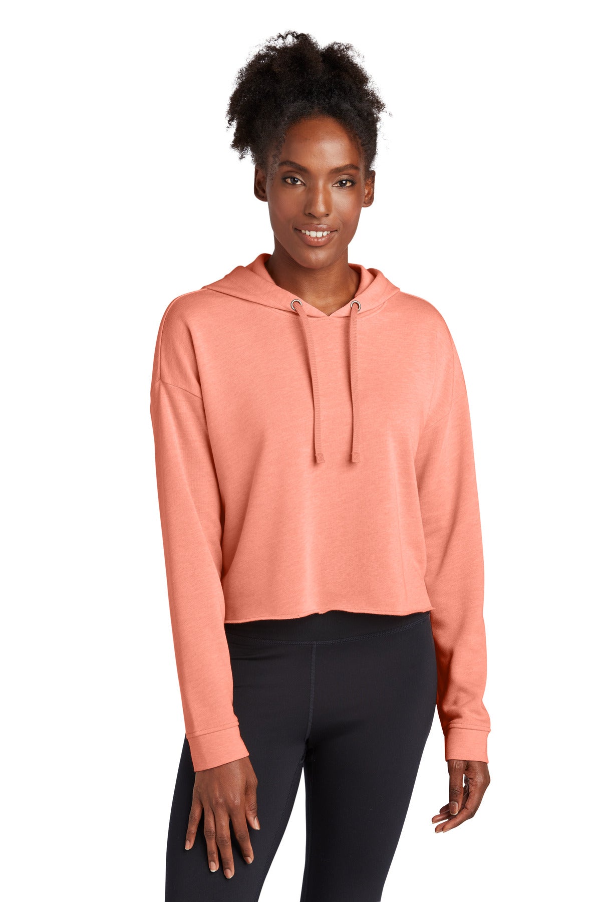 Ladies PosiCharge ® Tri-Blend Wicking Fleece Crop Hooded Pullover