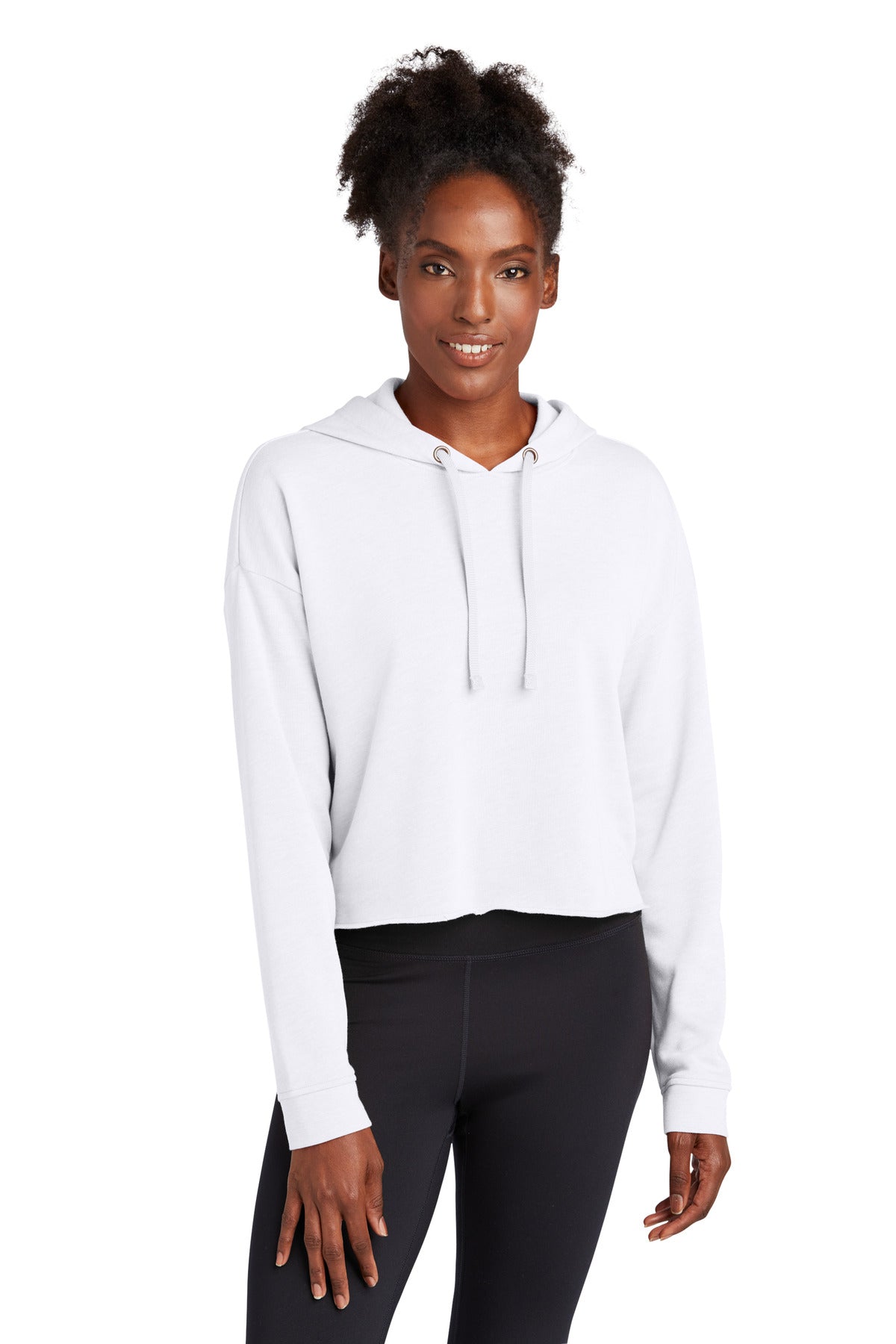 Ladies PosiCharge ® Tri-Blend Wicking Fleece Crop Hooded Pullover
