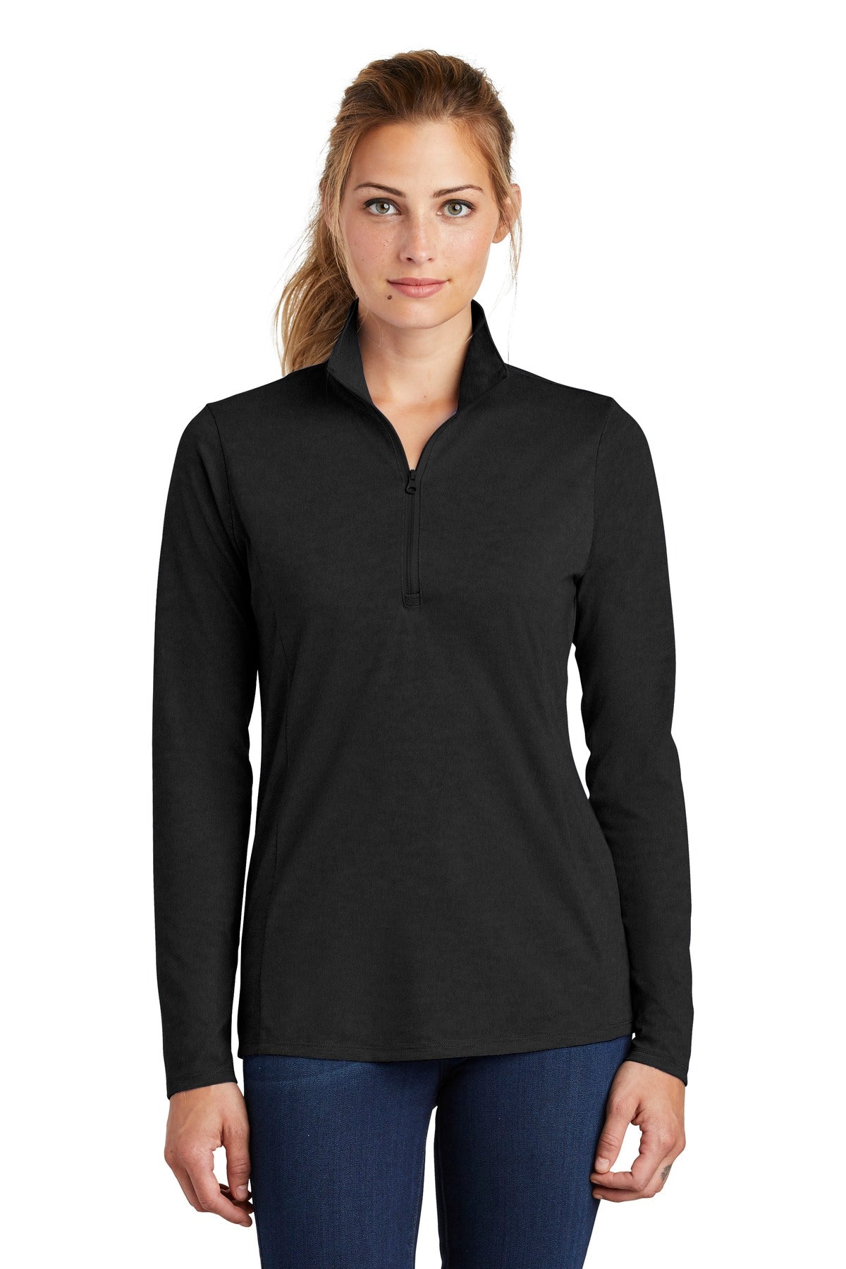 Ladies PosiCharge ® Tri-Blend Wicking 1/4-Zip Pullover