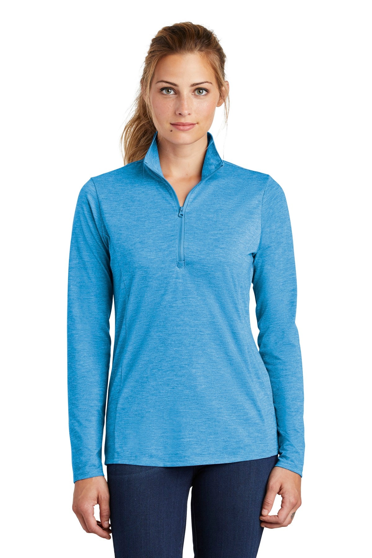 Ladies PosiCharge ® Tri-Blend Wicking 1/4-Zip Pullover