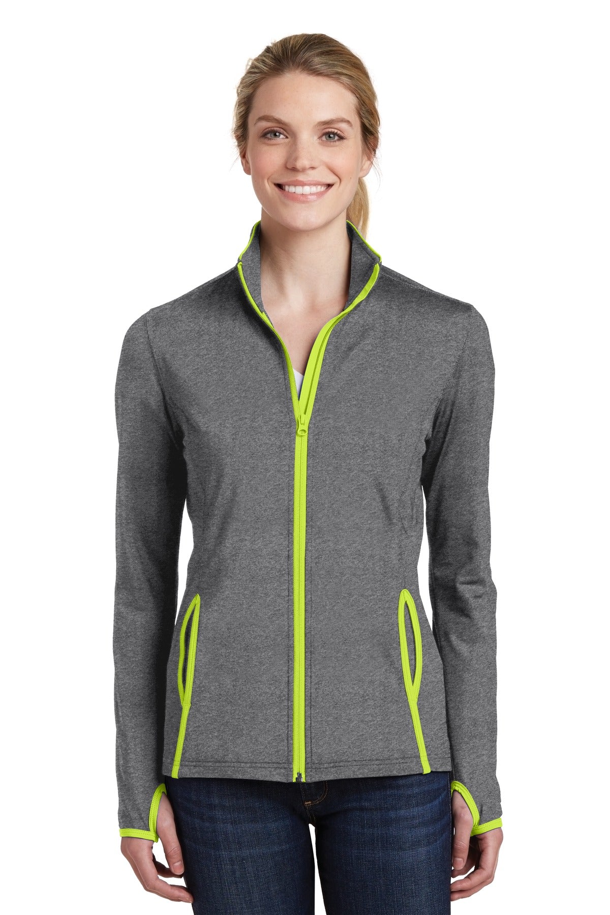 Ladies Sport-Wick® Stretch Contrast Full-Zip Jacket
