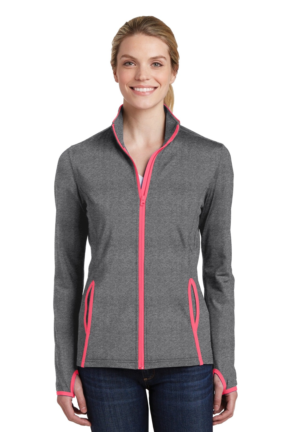 Ladies Sport-Wick® Stretch Contrast Full-Zip Jacket