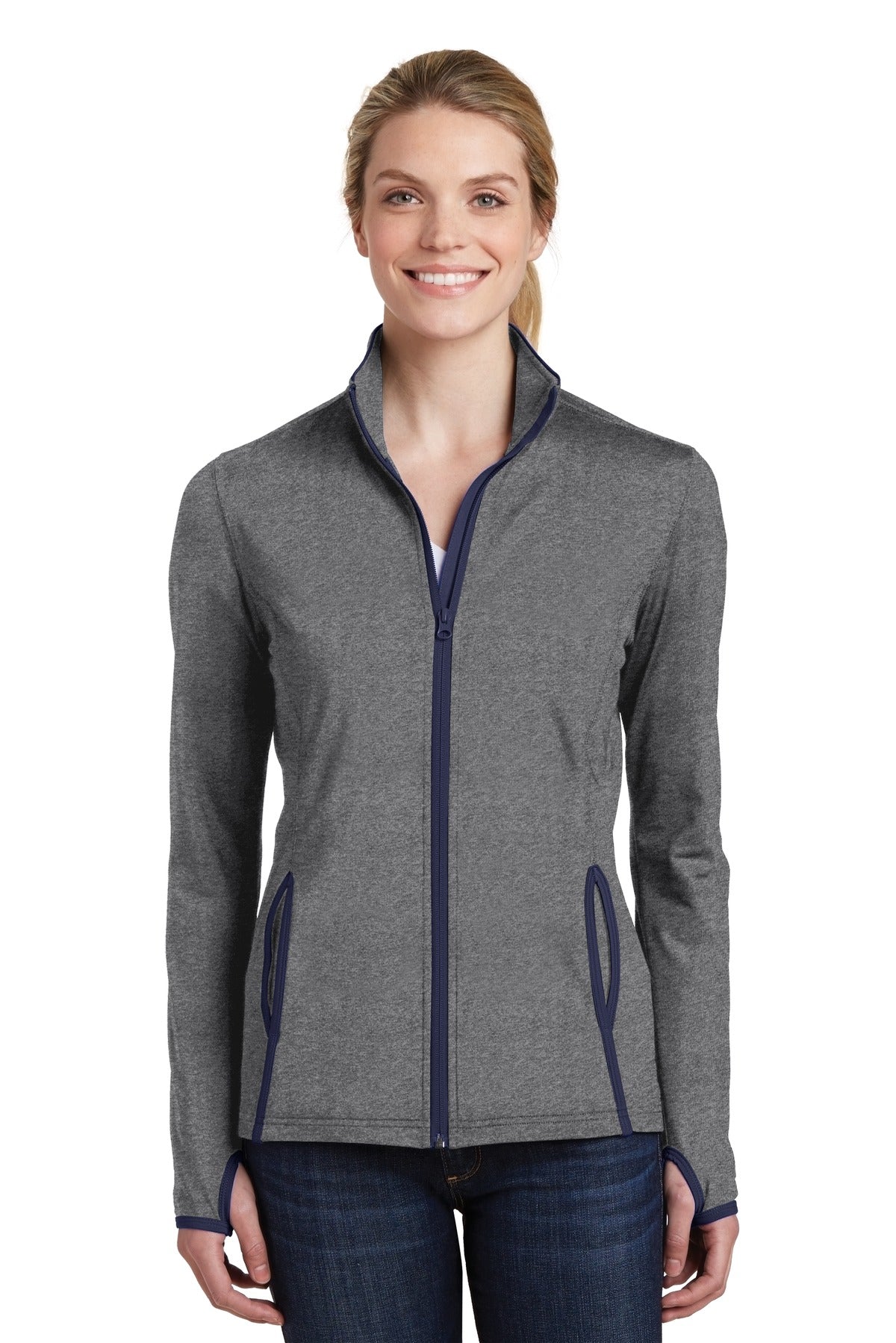 Ladies Sport-Wick® Stretch Contrast Full-Zip Jacket