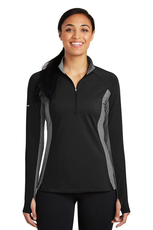 Ladies Sport-Wick® Stretch Contrast 1/4-Zip Pullover