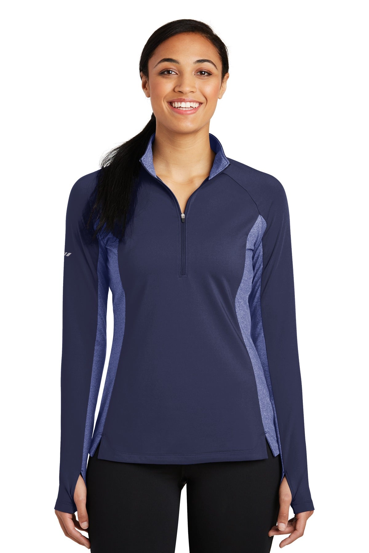 Ladies Sport-Wick® Stretch Contrast 1/4-Zip Pullover